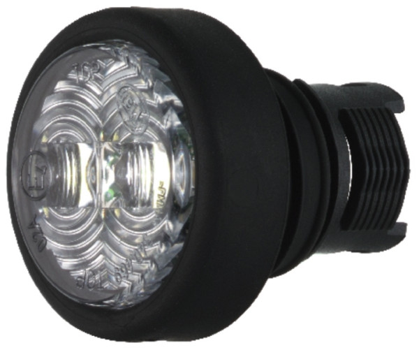 HELLA Positionsleuchte - LED - 24V - Einbau - Lichtscheibenfarbe: glasklar - LED-Lichtfarbe: weiß - Stecker: Male - vorne, 2PF 340 825-001