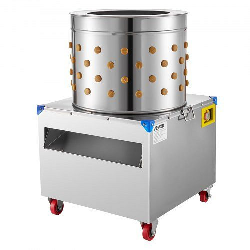 VEVOR Geflügelrupfmaschine, 50 cm, 2 PS, 275 U/min, 106 Finger, Transporträder, Edelstahl, für 2-4 Hühner, SJXTMJ20INCH390WQ001V2