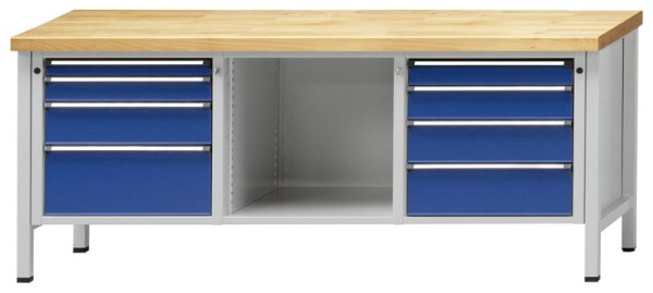 ANKE Werkbänke Kastenwerkbank, Modell 127 V, 2000 x 700 x 890 mm, RAL 7035/5010, BMP 40 mm, 301.013