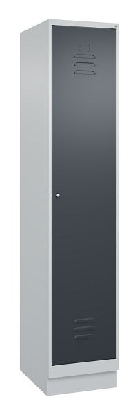 C+P Umkleidespind Classic PLUS, Sockel, 1950x400x500mm, 7035/7016, Zylinderschloss, 080020-12 S10023