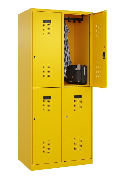 C+P Doppelstöckiger Spind Evolo PLUS, 4 Fächer, 1850x800x500mm, 1023/1023, Zylinderschloss, 049300-22 S10049