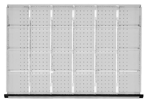 ANKE Werkbänke Schubladeneinteilungssatz; für Schublade 900 x 600 mm (BxT); für Fronthöhe 90 - 150 mm; 1/6 Teilung, 902.409