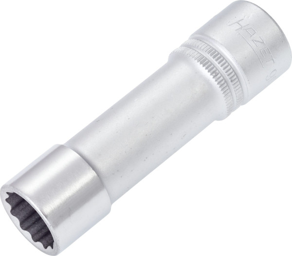 Hazet Steckschlüsseleinsatz, Doppelsechskant, Vierkant hohl 12,5 mm (1/2 Zoll), 16 mm, Lange Ausführung Mit Rändelung, 900TZ-16