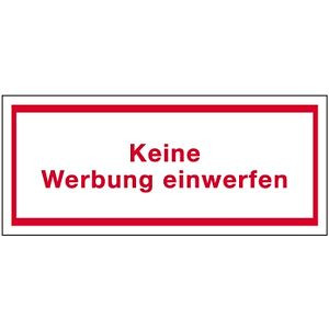 Moedel Keine Werbung einwerfen, Folie, 70x20 mm, VE: 7 Stück/Bogen, 60179