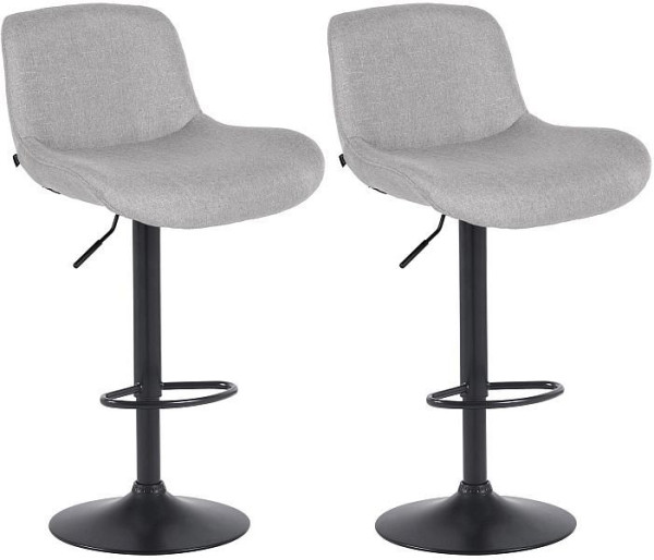 CLP Barhocker Solon Schwarz Stoff, hellgrau, VE: 2 Stück, 326600