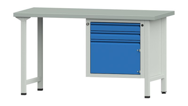 ANKE Werkbänke Kombiwerkbank, Modell 702 E, 1500 x 700 x 840 mm, RAL 7035/5012, ZBP 40 mm, 510.514