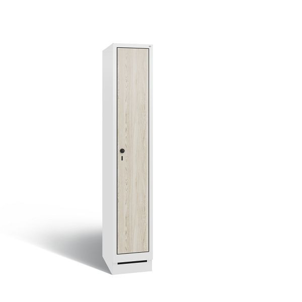 C+P Spind Evolo, 1 Abteil, H1800xB320xT500 mm, Weiß/MDF Esche, 48020-10 S10542