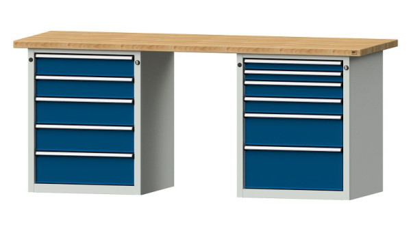 ANKE Werkbänke Kombiwerkbank, Modell 841 V, 2000 x 700 x 840 mm, RAL 7035/5010, BMP 40 mm, 415.112