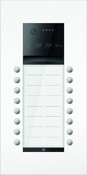 TCS Türkontrollsystem PES PRO IP Video Außenstation 16T 2 Spalten UP RAL9010 reinweiß, AVU400216-0019