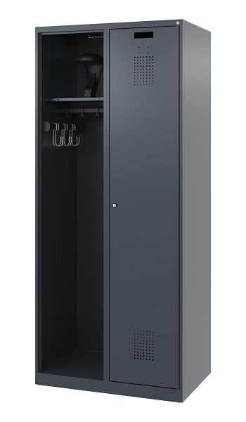 C+P Feuerwehrspind Evolo, Modell KOMBI, 2 Abteile, H1850xB800xT500 mm, Anthrazit, Helmhalter, 0494015-16 S10004