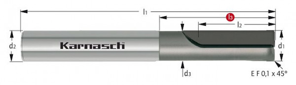 Karnasch CVD-Schaftfräser - Composites d= 8,0 / L2=20 / Z=2, 296526080020