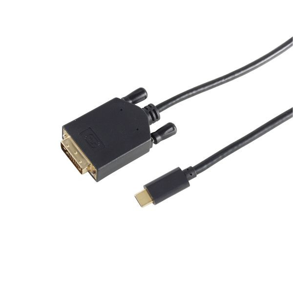 S-Conn DVI-D Stecker 24+1 auf USB Typ C Stecker, vergoldete Kontakte, 3m, 10-58045