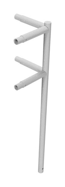 Schake Eckpfosten für Schutzgeländer, aus Stahlrohr Ø48mm, Breite: ca. 500mm, Höhe über Flur: 1000 mm, mit Querholm, zum Einbetonieren, 448_815