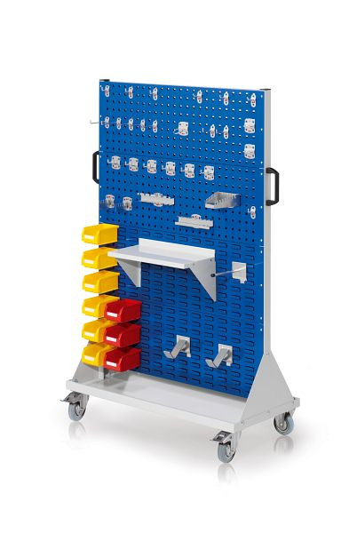 Kappes RasterMobil Größe 4 RAL 7035/5010, H1580 x B1000 x T500 mm, 4 Lochplatten/4 Schlitzplatten, 7022.01.3916