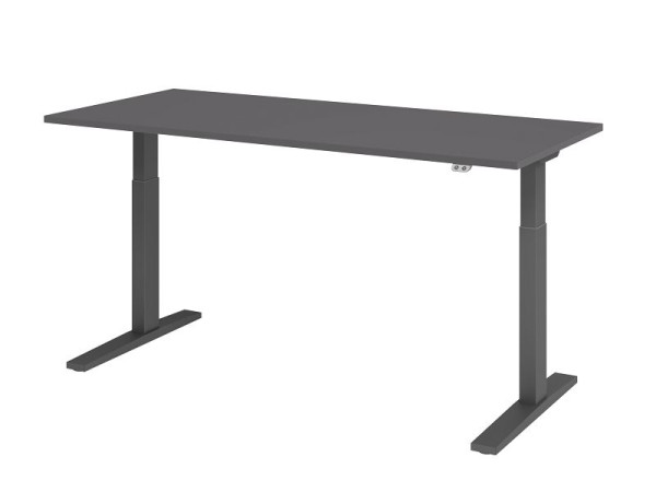 Hammerbacher Schreibtisch XMKA19, 180 x 80 cm, Platte: Graphit, 25 mm dick, ABS-Dickkante, Rechteckform, Graphit, VXMKA19/G/G