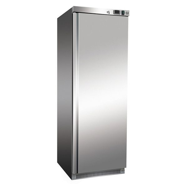 Gastro-Inox Edelstahl 400 Liter Kühlschrank, statisch gekühlt mit Ventilator, Nettokapazität 360 Liter, 201.106