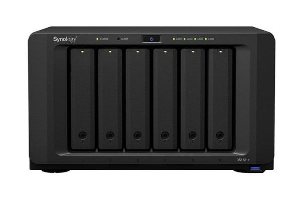 Synology Network Attached Storage, 6-Bay, Hotswap, ohne HDD, 3x USB 3.2 Gen 1, 2x eSATA, DS1621+