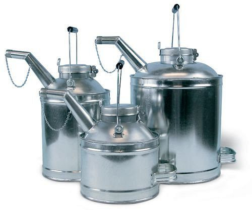 DENIOS Ölvorratskanne aus Weißblech, 3 Liter Volumen, 157916