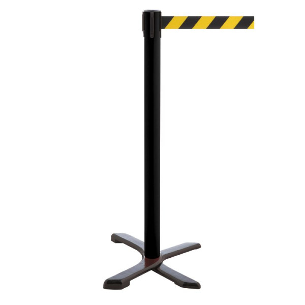 Stein HGS Personenleitsystem -P-Line Compact-, schwarz, schwarz/gelb diagonal (schraffiert), mit Gurtendstück (Standard), 34869-1402