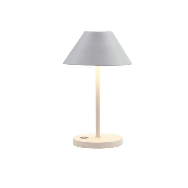 Feros Prisma Tischlampe, Sand, aufladbar mit ChargeHub, 173592