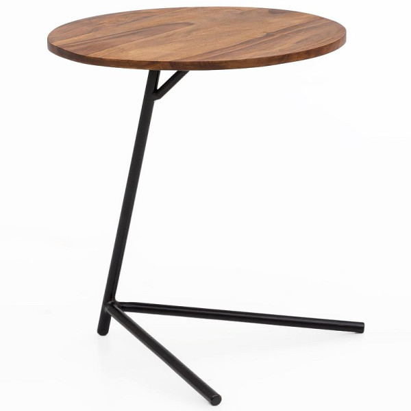 Wohnling Beistelltisch 40 x 46 x 40 cm Sheesham Holz Metall, WL5.657