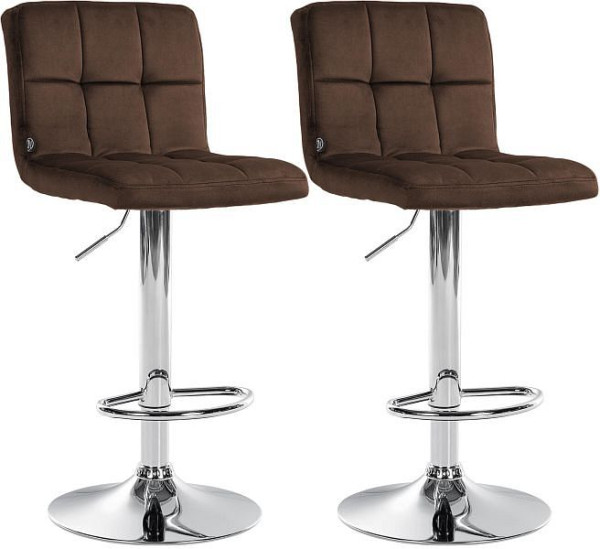 CLP Barhocker Peru Samt chrom, braun, VE: 2 Stück, 324918