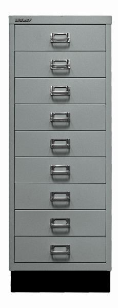 Bisley MultiDrawer, 39er Serie mit Sockel, DIN A3, 9 Schubladen, silber, L39A39S355