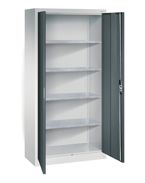 C+P Flügeltürenschrank Acurado, H1950xB930xT400mm, 7035/7016, Traglast 70 kg, 8920-00 S11273