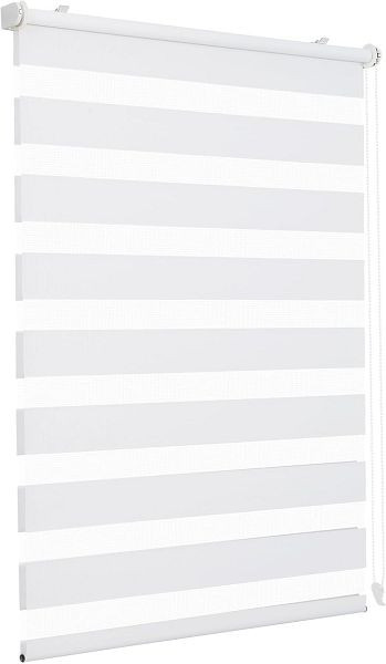 Sekey Doppelrollo Klemnmfix ohne Bohren für Fenster, 50 x 130 cm, Weiß, 38Z-WE-0503