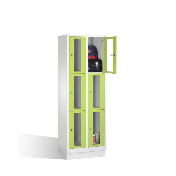C+P Schließfachschrank Classic, H1800xB610xT500mm, Farbe: Lichtgrau / Viridingrün, 8020A203 S10007