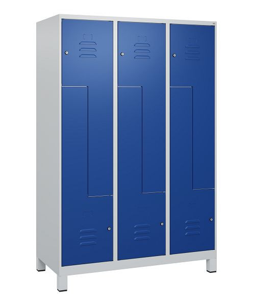 C+P Z-Spind Classic PLUS, Füße, 6 Abteile, 1800x1200x500mm, 7035/5010, Zylinderschlösser, 0800137-326 S10018