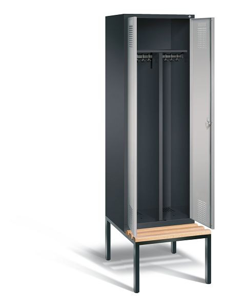 C+P Schwarz-Weiss-Spind Evolo, H2090xB610xT815mm, Farbe: Schwarzgrau / Weißaluminium, 48052-20 S10203