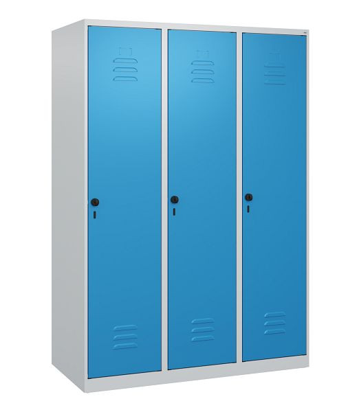 C+P Umkleidespind Classic PLUS, 3 Abteile, 1700x1200x500mm, 7035/5012, Drehriegel, 0800007-32 S10004