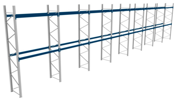 BITO Palettenregal P3 5005x1100x22700 Komplettregal, 2E, 800 RAL5010 U, 56523