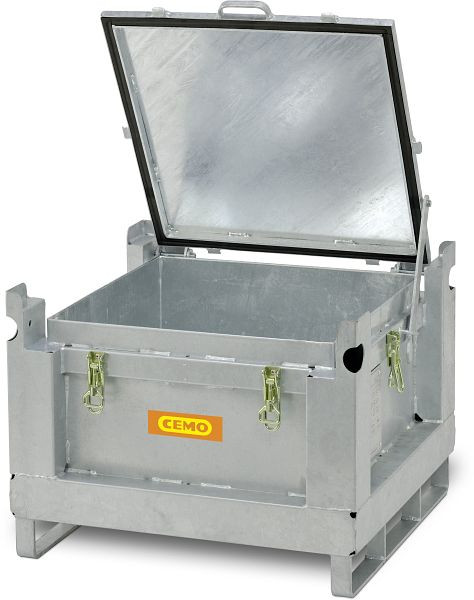 Cemo Akku-Sammelbehälter aus Stahl 120 l, 71,5 x 71,5 x 58 cm, 11201