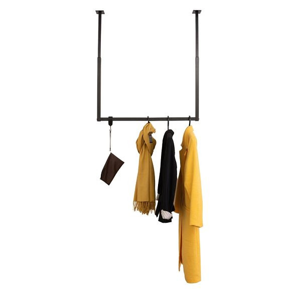 HOME DELUXE Garderobenleiste inklusive Kleiderbügel und S-Haken SWAY, schwarz, 51457