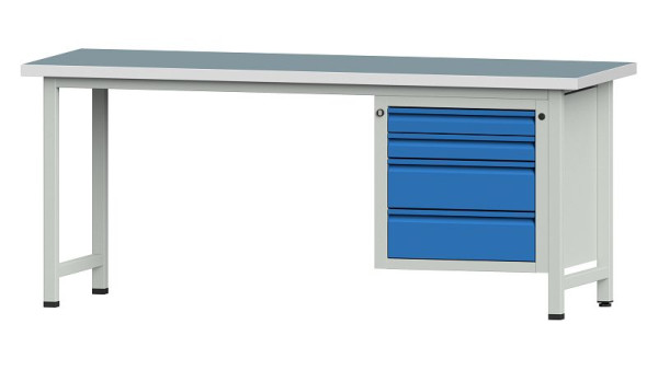 ANKE Werkbänke Kombiwerkbank, Modell 727 E, 2000 x 700 x 840 mm, RAL 7035/5012, UBP 40 mm, 510.820