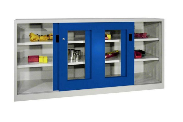 Pavoy Schiebetürenschrank 1000/400/2000, Böden verzinkt, Sichtfenster, 30300-200-490-910300