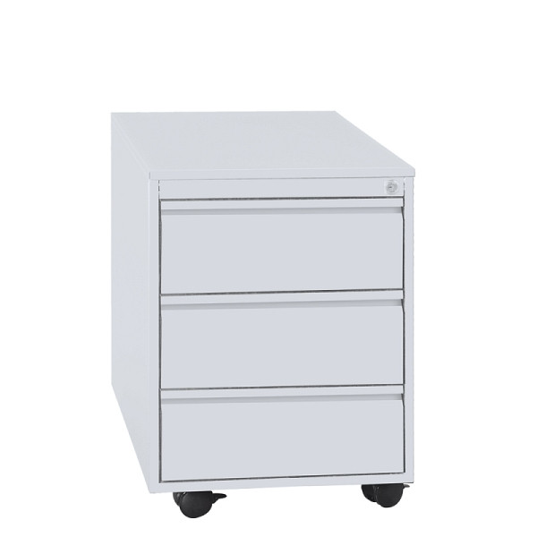 Lüllmann Rollcontainer, Frontgriffleiste, 3 Schubladen, 550 x 400 x 590 mm, signalweiß, 505157