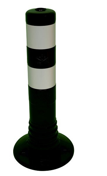 Schake Flexipfosten schwarz weiße Streifen Ø 80 mm, Höhe 450 mm Ø 80 mm, PUR, 2 reflektierende Streifen, inkl. 3 Schrauben und Dübel, 412284BS