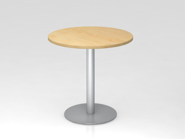 Hammerbacher Besprechungstisch 80cm rund Ahorn/Silber, Gestell Silber, VSTF08/3/S
