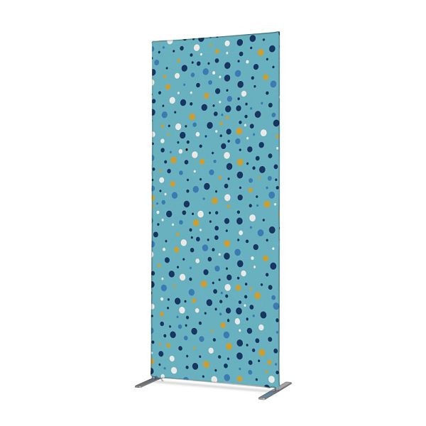 Showdown Displays Textil Raumteiler Deko 100-200 Doppel Punkte Farbe Blau ECO, ZBSLIM100-200-DSI1ECO