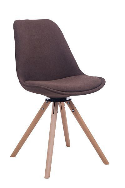 CLP Besucherstuhl Troyes Drehbar Natura Stoff Rund, braun, 151854303