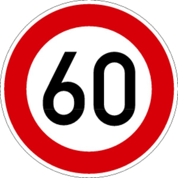 Schilder Klar Verkehrszeichen Zulässige Höchstgeschwindigkeit, 420x2 mm Aluminium 2 mm, reflektierend Typ I, 2740020