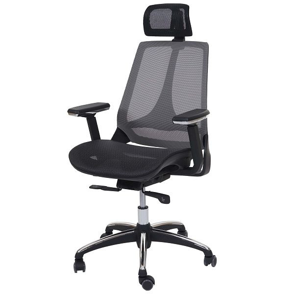 Mendler Bürostuhl HWC-A59, Schreibtischstuhl, Sliding-Funktion Stoff/Textil ISO9001, schwarz/grau, 56806