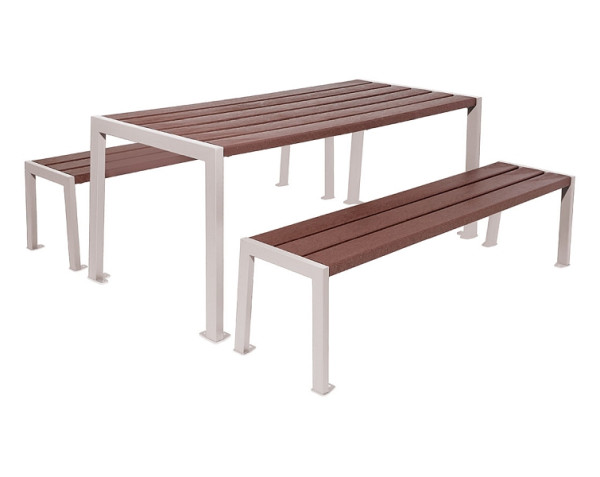 Procity Sitzgruppe Silaos®, Stahl Und Recycling-Kunstsoff, (Tisch), RAL 7044, 209652.7044