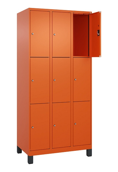 C+P Schließfachschrank Evolo PLUS, mit Füßen, 9 Fächer, 1950x900x500mm, 2004/20, 049010-303 S10023