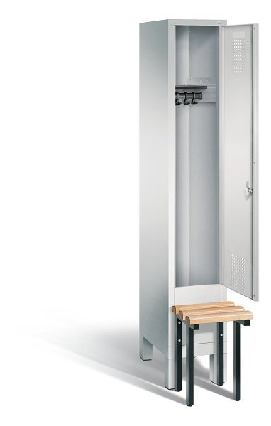 C+P Garderobenschrank Evolo, H1850xB320xT815mm, Farbe: Lichtgrau, 48030-10 S10003