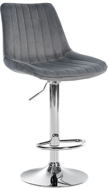 CLP Barhocker Toni Samt chrom, dunkelgrau, 321564, 4251756484811
