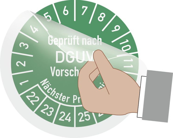 Moedel Transparentes Schutzlaminat für Prüfplaketten, Folie, Ø 15 mm, VE: 10 Stück/Bogen, 56550